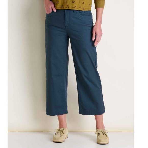 Toad&co Earthworks Wide Leg Pant, navy, size 4 - Picture 1 of 7